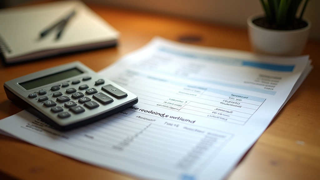 Calculatrice et relevé bancaire montrant une épargne progressive